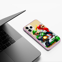 Чехол iPhone 11 Pro матовый MarioHelmet, цвет: 3D-розовый — фото 2