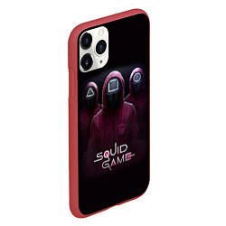 Чехол iPhone 11 Pro матовый SQUID GAME ИГРА В КАЛЬМАРА СОТРУДНИКИ, цвет: 3D-красный — фото 2