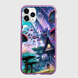 Чехол iPhone 11 Pro матовый FantasyFish, цвет: 3D-фиолетовый