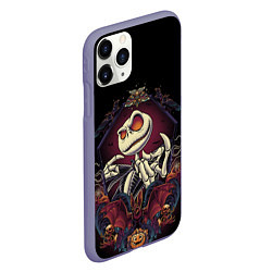 Чехол iPhone 11 Pro матовый Скелет Хэллоуин, цвет: 3D-серый — фото 2