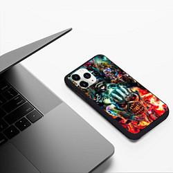 Чехол iPhone 11 Pro матовый Iron Maiden allover, цвет: 3D-черный — фото 2