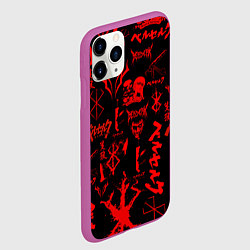 Чехол iPhone 11 Pro матовый БЕРСЕРК ПАТТЕРН СИМВОЛИКА КЛЕЙМО, цвет: 3D-фиолетовый — фото 2