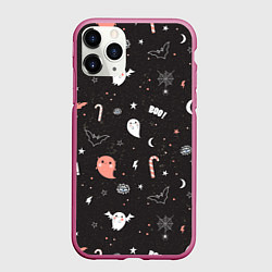 Чехол iPhone 11 Pro матовый Halloween Dark, цвет: 3D-малиновый