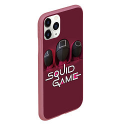 Чехол iPhone 11 Pro матовый ИГРА В КАЛЬМАРА ТРИО SQUID GAME TRIO, цвет: 3D-малиновый — фото 2