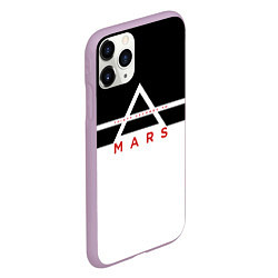 Чехол iPhone 11 Pro матовый Thirty Seconds to Mars черно-белая, цвет: 3D-сиреневый — фото 2