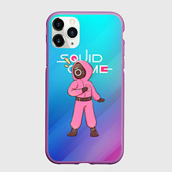 Чехол iPhone 11 Pro матовый Удивление - Игра в кальмара, цвет: 3D-фиолетовый