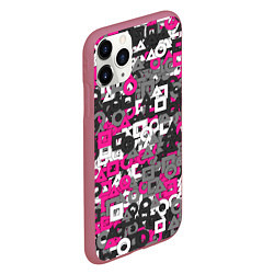 Чехол iPhone 11 Pro матовый Squid Game Camo, цвет: 3D-малиновый — фото 2