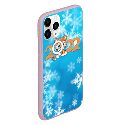 Чехол iPhone 11 Pro матовый Новый год Тигра 2022 Рождество, цвет: 3D-розовый — фото 2