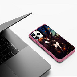 Чехол iPhone 11 Pro матовый Ху Тао Hu Tao, цвет: 3D-малиновый — фото 2