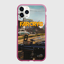 Чехол iPhone 11 Pro матовый Far Cry 6 game art, цвет: 3D-малиновый
