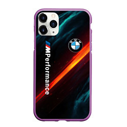 Чехол iPhone 11 Pro матовый BMW M PERFORMANCE NEON БМВ М НЕОН, цвет: 3D-фиолетовый