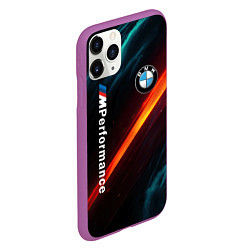 Чехол iPhone 11 Pro матовый BMW M PERFORMANCE NEON БМВ М НЕОН, цвет: 3D-фиолетовый — фото 2