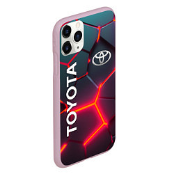 Чехол iPhone 11 Pro матовый TOYOTA 3D NEON ТОЙОТА 3Д ПЛИТЫ НЕОН, цвет: 3D-розовый — фото 2