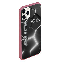 Чехол iPhone 11 Pro матовый AUDI GREY 3D ПЛИТЫ, цвет: 3D-малиновый — фото 2