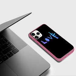Чехол iPhone 11 Pro матовый PUBG NEON, цвет: 3D-малиновый — фото 2