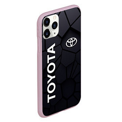 Чехол iPhone 11 Pro матовый Toyota 3D плиты, цвет: 3D-розовый — фото 2