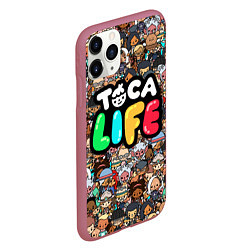 Чехол iPhone 11 Pro матовый Toca Life, цвет: 3D-малиновый — фото 2