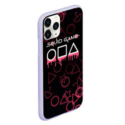 Чехол iPhone 11 Pro матовый Squid Game Pattern, цвет: 3D-светло-сиреневый — фото 2