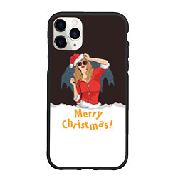 Чехол iPhone 11 Pro матовый Снегурка Merry Christmas