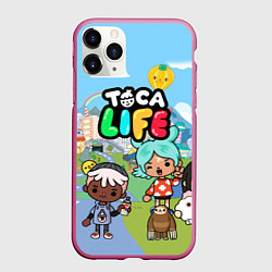 Чехол iPhone 11 Pro матовый Toca Life, цвет: 3D-малиновый
