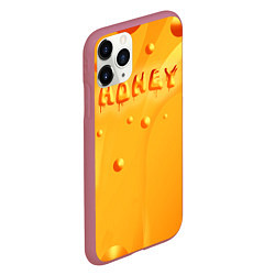 Чехол iPhone 11 Pro матовый Медовая волна Honey wave, цвет: 3D-малиновый — фото 2