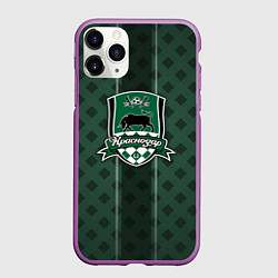 Чехол iPhone 11 Pro матовый ФК Краснодар, цвет: 3D-фиолетовый