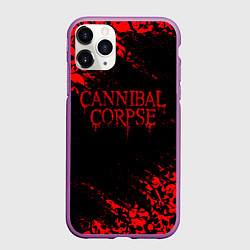 Чехол iPhone 11 Pro матовый CANNIBAL CORPSE КРАСНЫЕ ЧЕРЕПА, цвет: 3D-фиолетовый