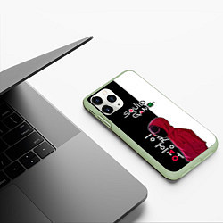 Чехол iPhone 11 Pro матовый Игра в кальмара SG, цвет: 3D-салатовый — фото 2