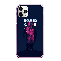 Чехол iPhone 11 Pro матовый ТРЕУГОЛЬНИК НА СТРАЖЕ SQUID GAME, цвет: 3D-розовый