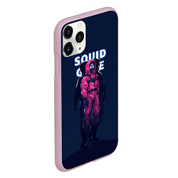 Чехол iPhone 11 Pro матовый ТРЕУГОЛЬНИК НА СТРАЖЕ SQUID GAME, цвет: 3D-розовый — фото 2