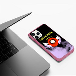 Чехол iPhone 11 Pro матовый Кенни реально умер Южный парк, цвет: 3D-малиновый — фото 2