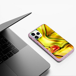 Чехол iPhone 11 Pro матовый Абстрактная абстракция, цвет: 3D-розовый — фото 2