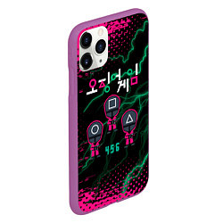 Чехол iPhone 11 Pro матовый Игра в кальмара разряд молнии, цвет: 3D-фиолетовый — фото 2