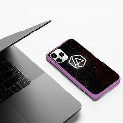 Чехол iPhone 11 Pro матовый Linkin Park Logo Линкин Парк, цвет: 3D-фиолетовый — фото 2