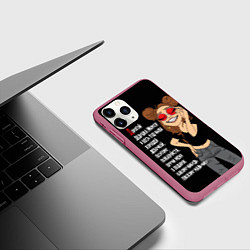 Чехол iPhone 11 Pro матовый Просьба хорошей девочки, цвет: 3D-малиновый — фото 2