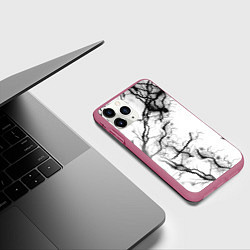 Чехол iPhone 11 Pro матовый Нейронные связи, цвет: 3D-малиновый — фото 2