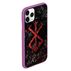 Чехол iPhone 11 Pro матовый BERSERK LOGO GRUNGE RED, цвет: 3D-фиолетовый — фото 2