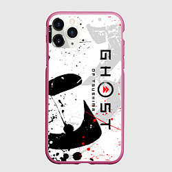 Чехол iPhone 11 Pro матовый GHOST OF TSUSHIMA ПРИЗРАК ЦУСИМЫ БЕЛЫЙ, цвет: 3D-малиновый