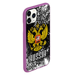 Чехол iPhone 11 Pro матовый Russia, цвет: 3D-фиолетовый — фото 2
