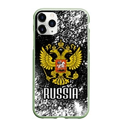 Чехол iPhone 11 Pro матовый Russia, цвет: 3D-салатовый