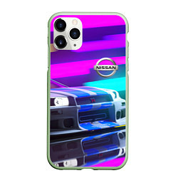 Чехол iPhone 11 Pro матовый NISSAN GT-R SKYLINE, цвет: 3D-салатовый