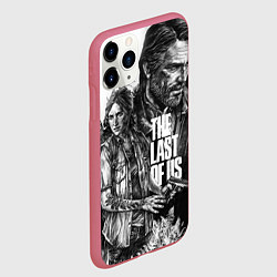 Чехол iPhone 11 Pro матовый THE LAST OF US ЧЁРНО БЕЛЫЙ, цвет: 3D-малиновый — фото 2