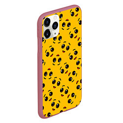 Чехол iPhone 11 Pro матовый FORTNITE BANANA FACE PATTERN ФОРТНАЙТ ЛИЦО БАНАНА, цвет: 3D-малиновый — фото 2