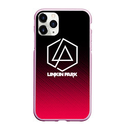 Чехол iPhone 11 Pro матовый LINKIN PARK LOGO CARBON, цвет: 3D-розовый