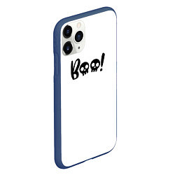 Чехол iPhone 11 Pro матовый Boo-череп, цвет: 3D-тёмно-синий — фото 2