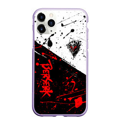 Чехол iPhone 11 Pro матовый Berserk: Черная маска, цвет: 3D-светло-сиреневый