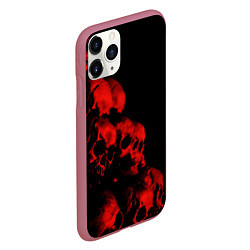 Чехол iPhone 11 Pro матовый Черепа свалка, цвет: 3D-малиновый — фото 2