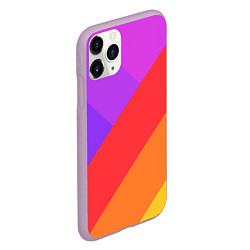 Чехол iPhone 11 Pro матовый РАДУЖНАЯ ГЕОМЕТРИЯ RAINBOW GEOMETRY, цвет: 3D-сиреневый — фото 2