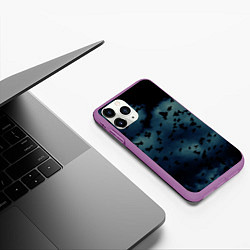 Чехол iPhone 11 Pro матовый Flock of birds, цвет: 3D-фиолетовый — фото 2