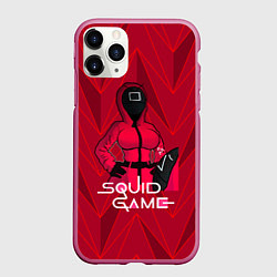 Чехол iPhone 11 Pro матовый Squid game, цвет: 3D-малиновый